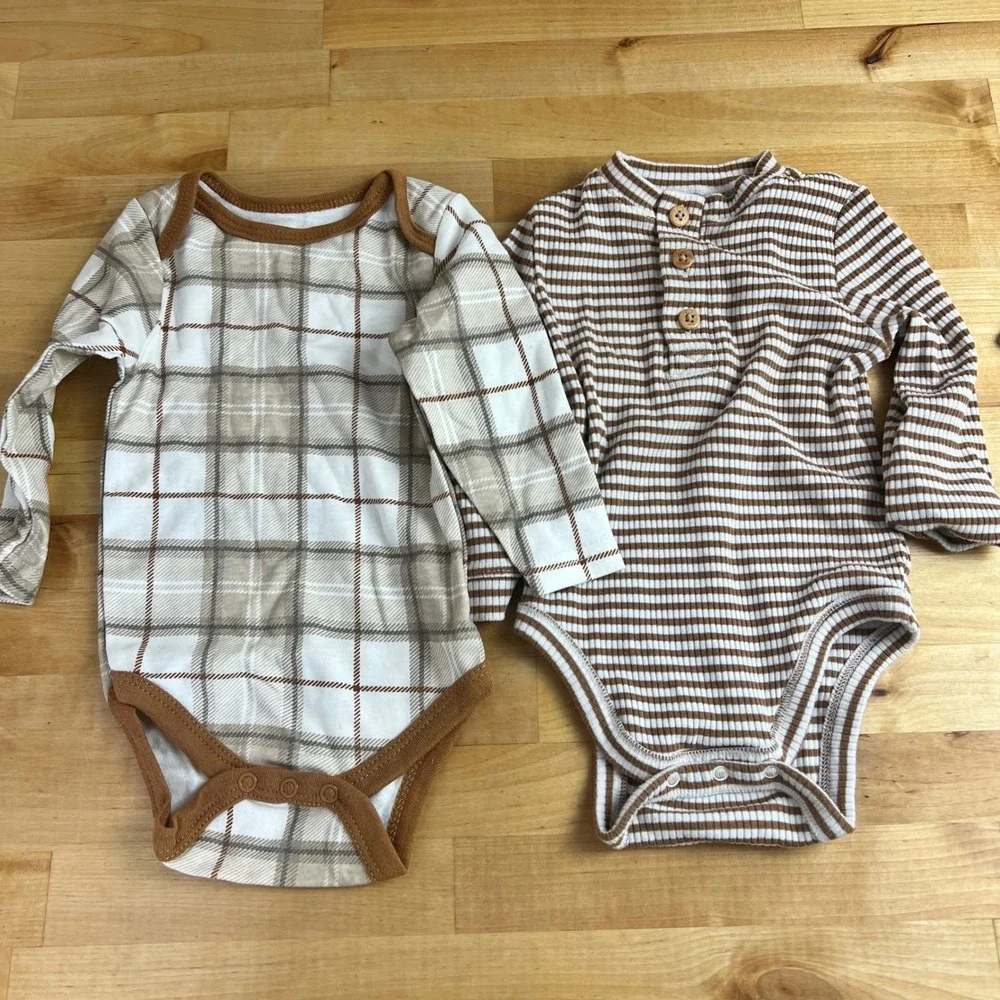Lot 5‎ Baby Bodysuits 3-6 Months Carter's Old Navy Le Top Bebe Long Short Sleeve
